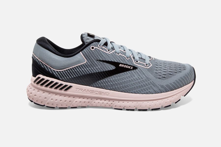 Brooks Transcend 7 Road Löparskor Dam - Grå/Svarta/Rosa - 6782-VOFRI